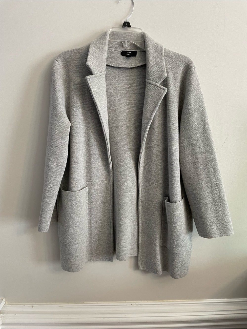 Light Gray Open-Front Women's Sweater Blazer Sophie j crew  365 medium
